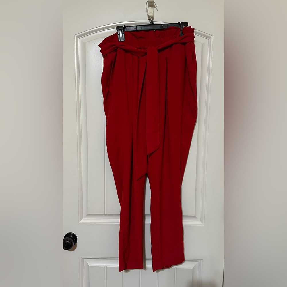 Lane Bryant paper bag tie waist pant